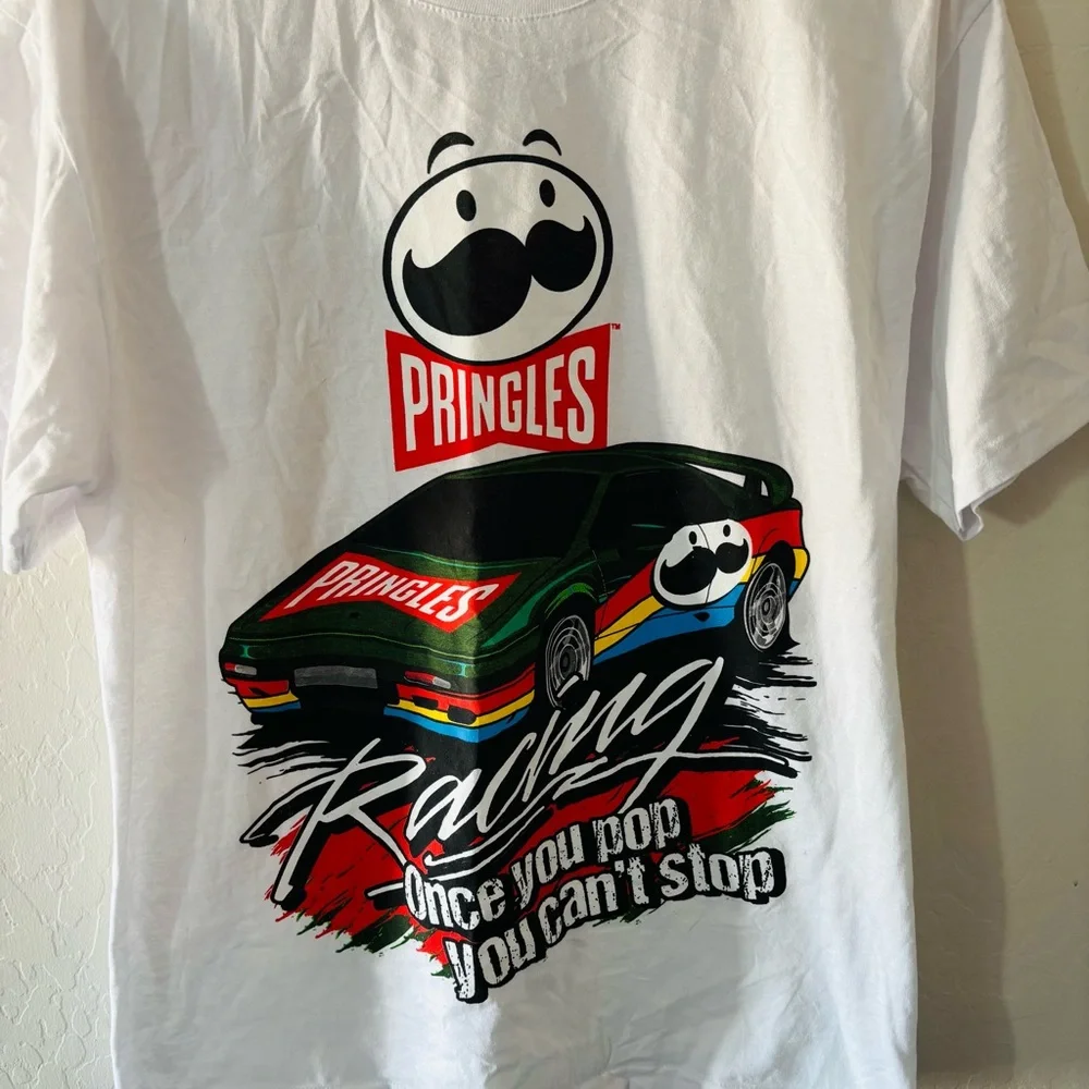 Pringle White Graphic Men's T-Shirt Short Sleeve Colorful - Picture 2 of 4